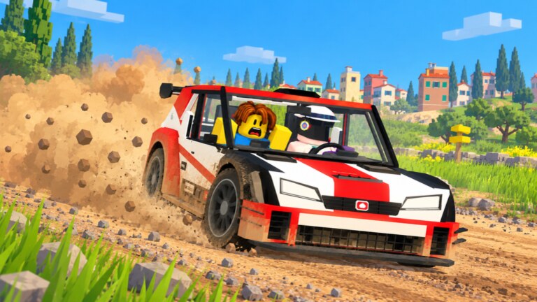 Backseat Rally car on a rally stage